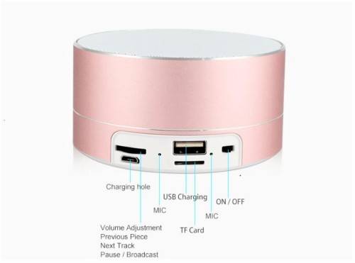 YK-034 Wireless Mini Speaker With Multi-Function Fashion Design - Rose Gold