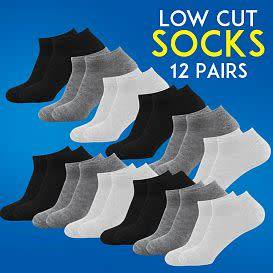 12 Pair Solid Colours Ankle Socks