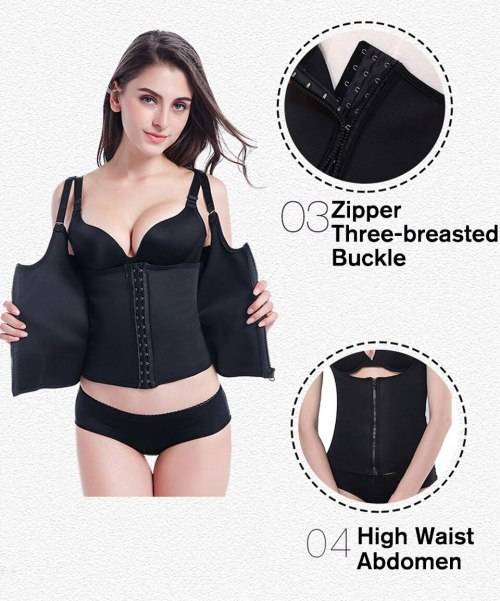 Adjustable Shoulder Strap Waist Support Corset For Women With Zipper