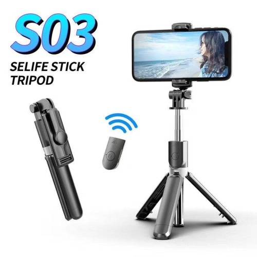 S03 Mini Selfie Stick Wireless Aluminum Alloy_Tripod