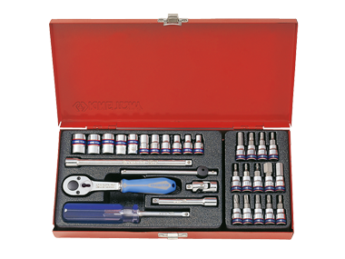 KING TONY 1/4``DR  SOCKET SET WITH BITS 4-13MM 31PC