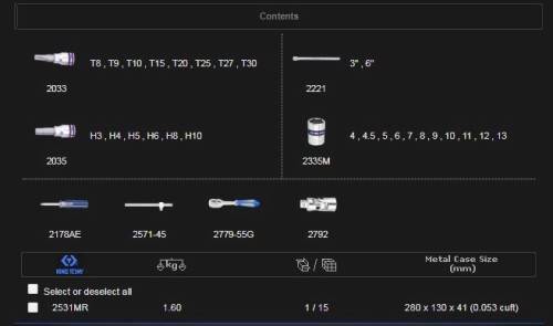 KING TONY 1/4``DR  SOCKET SET WITH BITS 4-13MM 31PC