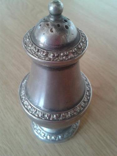 Antique pewter salt shaker