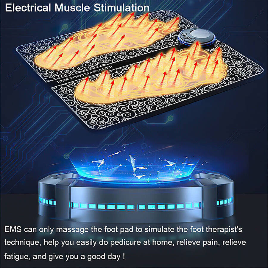 Electric EMS Foot Massager Leg USB Reshaping Pad Feet Muscle Stimulator Mat