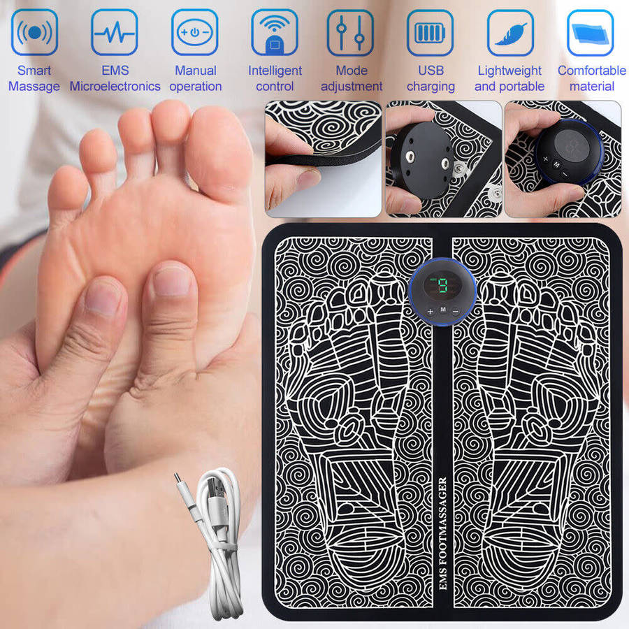 Electric EMS Foot Massager Leg USB Reshaping Pad Feet Muscle Stimulator Mat