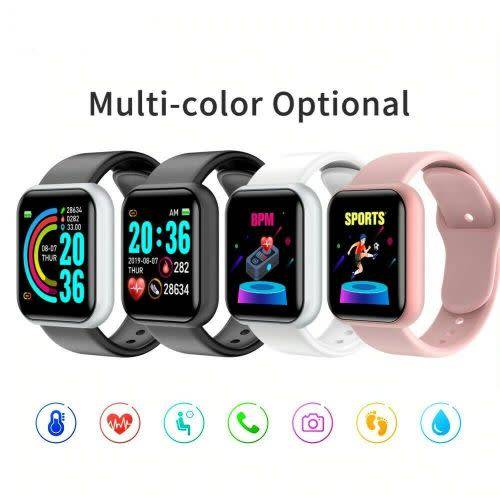 Y68 Smart Watch Bluetooth Blood Pressure Fitness Tracker Heart Rate Android iOS