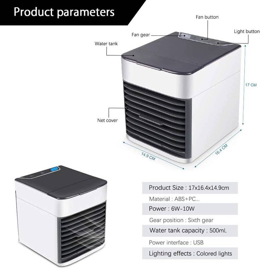 Portable Air Conditioner Fan Cooler, Ultra Quiet Clean Water Air Conditioning Unit