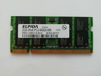 ELPIDA 2GB 2Rx8 PC2-6400S-666 200-Pin