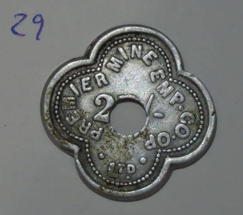 Premier Mine 2/- token (MB1740D)