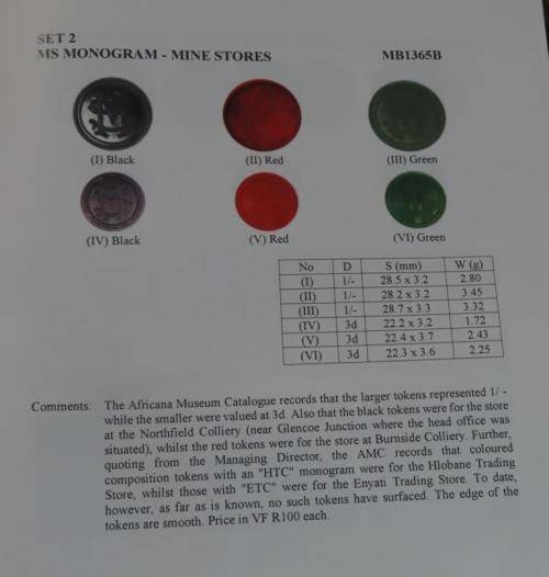 3 x Mine Stores (Natal) tokens (MB1365B)