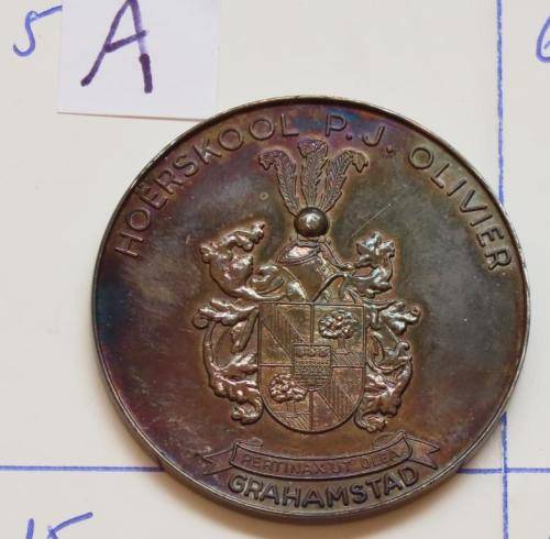 1966 Silver plated Hoerskool P.J.Olivier Medallion