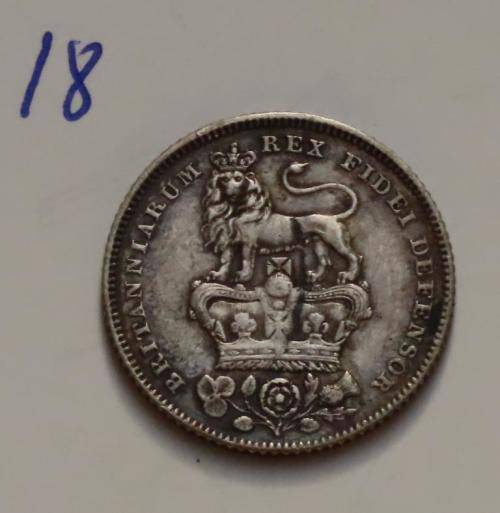 Silver 6d United KIngdom 1826