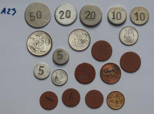 Previously unrecorded set of 2nd Decimal Union School tokens (50c to 1c)
