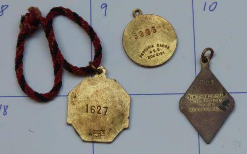 1913, 1938 and 1958 Wanderers Club Membership Badges