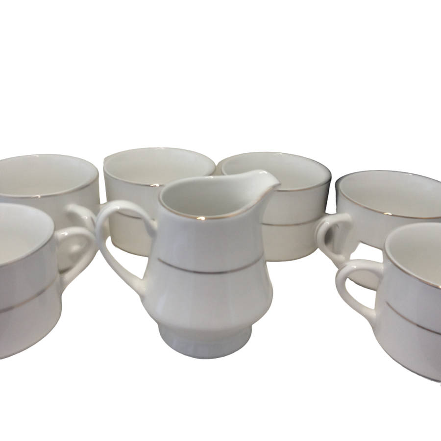 8oz Footed Creamer from Tienshan' Classic Gold Series - Pristine Condition