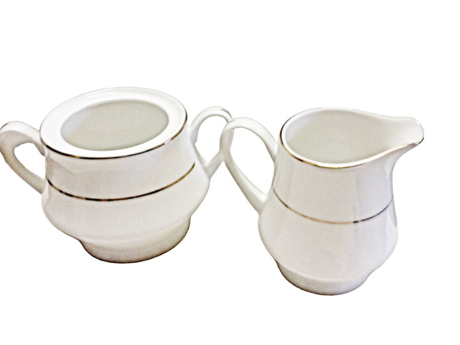 8oz Footed Creamer from Tienshan' Classic Gold Series - Pristine Condition