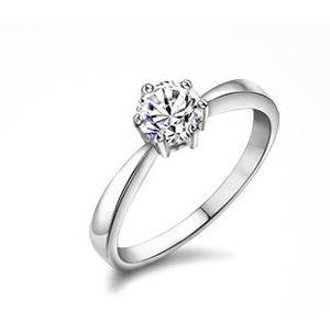 Fashion Jewelry Beautiful Stunning Round Brilliant Cut 18k Gold Plated Ring--Size 9