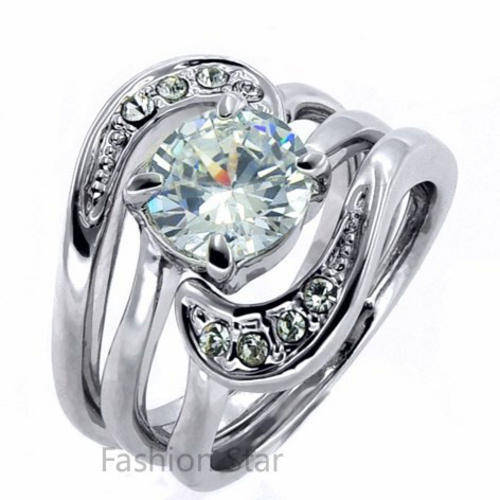 Fashion Jewelry Beautiful 18K White GOLD PLATED RING!! Size P
