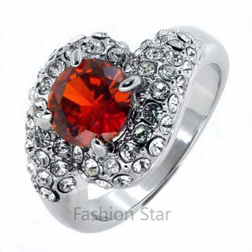 Fashion Jewelry Beautiful 18K White GOLD PLATED RING!! Size 6.5 or N
