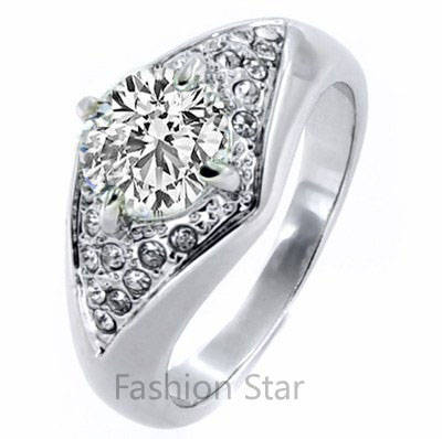 Fashion Jewelry Beautiful 18k Gold Plated Ring--Size 6.5 Or N