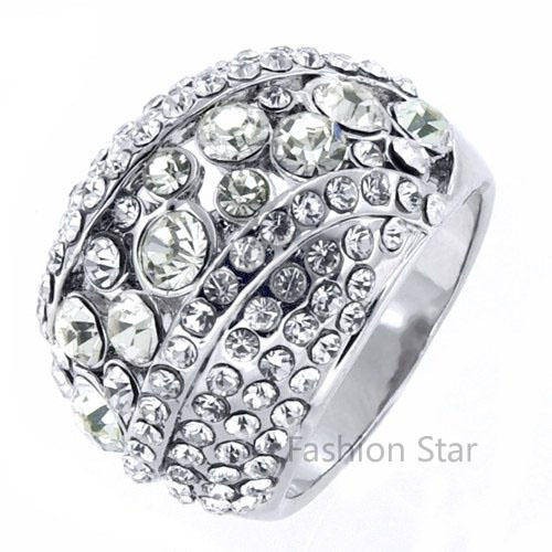 Fashion Jewelry Beautiful 18K White GOLD PLATED RING!! Size P1/2