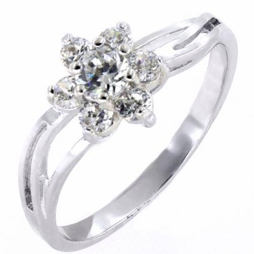Fashion Jewelry Beautiful 7stone Round Brilliant Cut 18K GOLD PLATED RING!! Size 8#