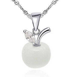 Fashion Jewelry Beautiful Pink Opal Apple Style Necklace