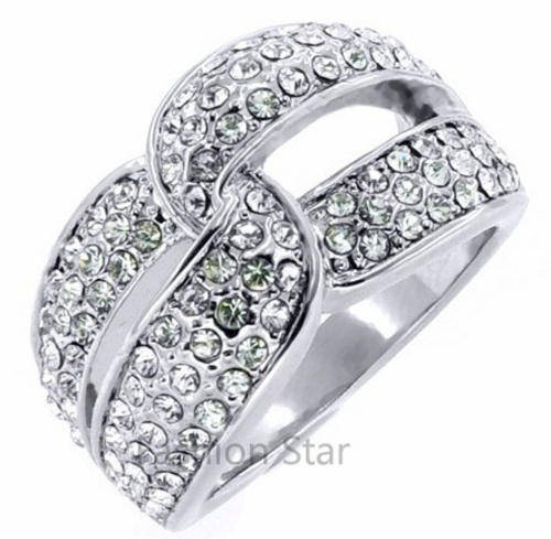 Fashion Jewelry Beautiful 18K White GOLD PLATED RING!! Size 6.5 or N