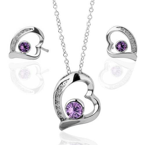 Valentines Gift Fashion Jewelry Set Beautiful Heart Shape 18K GOLD PLATED Necklaces And Earring !