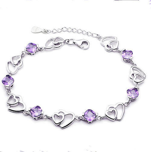 Fashion Jewelry 18K Gold Plated Amethyst Bracelets !