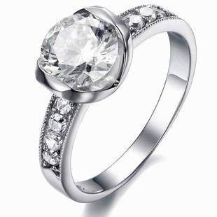Fashion Jewelry Beautiful Stainless Steel Simulated Diamond RING!! Size 7#