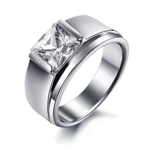 Fashion Jewelry Beautiful Stainless Steel Simulated Diamond RING!! Size 9#