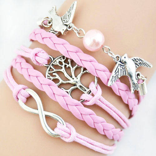 Hot Seller !!! -- European Fashion Lady's Infinity Leather Bracelet