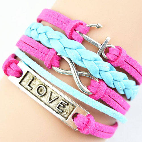 Hot Seller !!! -- European Fashion Lady's Infinity Leather Bracelet