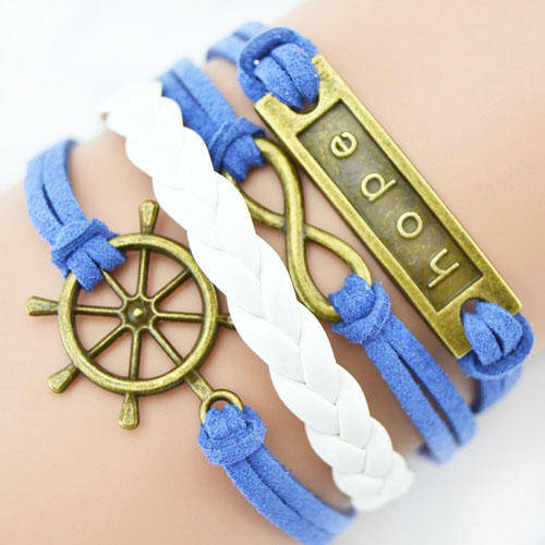 Hot Seller !!! -- European Fashion Infinity Leather Bracelet