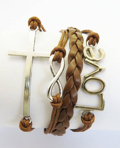 Hot Seller !!! -- European Fashion Infinity Leather Bracelet