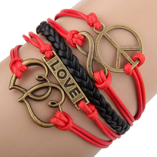 Hot Seller !!! -- European Fashion Infinity Leather Bracelet