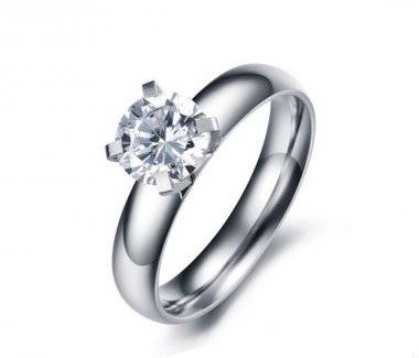 Fashion Jewelry Beautiful Stainless Steel Simulated Diamond RING!! Size 7#