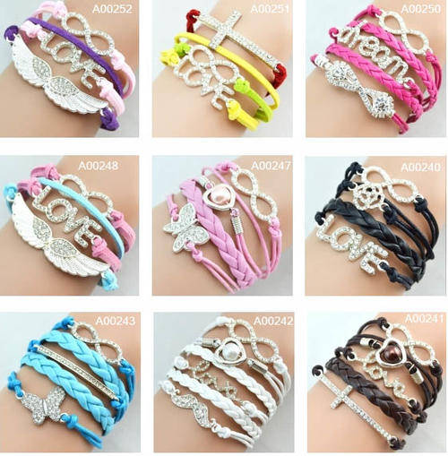 Fashion Infinity Rhinestone Crown Butterfly Love Heart Bracelet 20 Types Choose From!