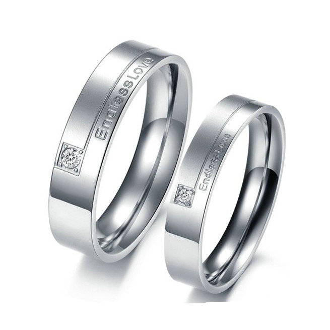 European Fashion Jewelry Beautiful Stylish Couples Stainless Steel Rings F7#/M9#