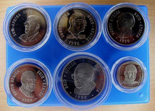 @STUNNING COINS FOR GRADING@ PROOF SET OF RSA PRESIDENTS CR SWART TO PW BOTHA