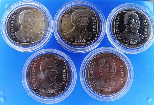 { MANDELA 2000 & 1994 R5 COMBO SET} 5 X 2000 R5& 5 X 1994 R5 COINS IN CAPSULES