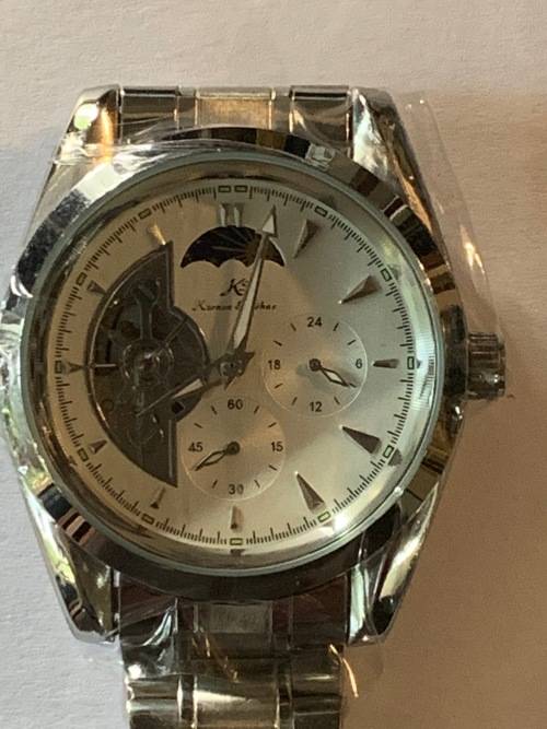 Kronen & Sohne Navigator Silver Automatic Mechanical Watch Mens