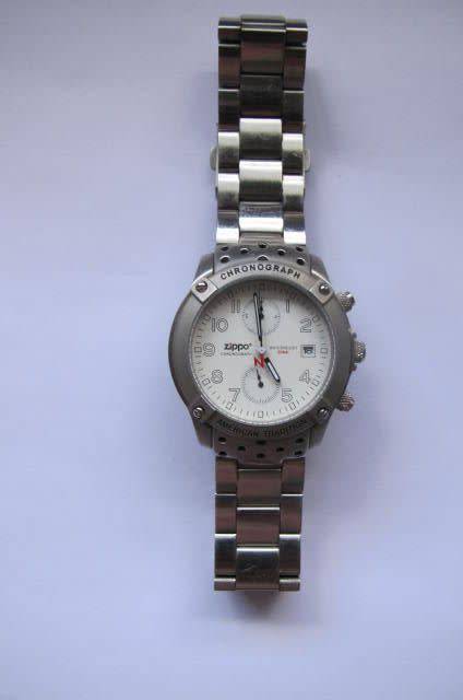 ZIPPO- CHRONOGRAPH WATCH WITH STAINLESS STEEL STRAP AND DATE