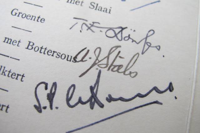 SOUTH AFRICA - 1948 OPENING DAY LUNCHEON OF THE NATIONAL PARTY GOVERNMENT WITH SIGNATURES