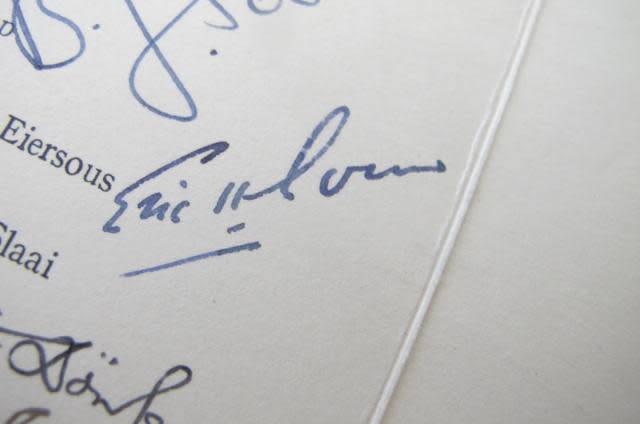 SOUTH AFRICA - 1948 OPENING DAY LUNCHEON OF THE NATIONAL PARTY GOVERNMENT WITH SIGNATURES