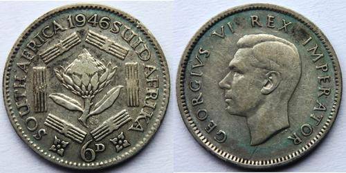 CrAzy - cRaZy - SA Union - Silver 1946 Sixpence - CRAZY LOW START!!!!!!!!!!!!!!!!