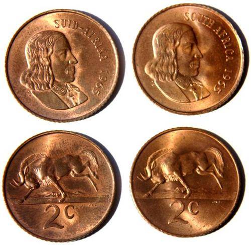SA Decimal - 1965 PAIR OF 2c (both Afrikaans & English) UNC!!!!!