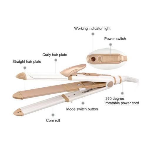 KeMei 3 In 1 Multifunction Hair Curling Iron  & Hair Straightener