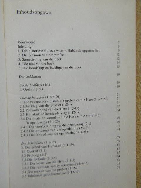 DIE BOEK HABAKUK  Verklaar deur Dr. P A Kruger